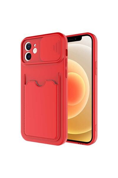 UnDePlus Iphone 12 Uyumlu Kartlıklı Lens Kapatmalı Kapak