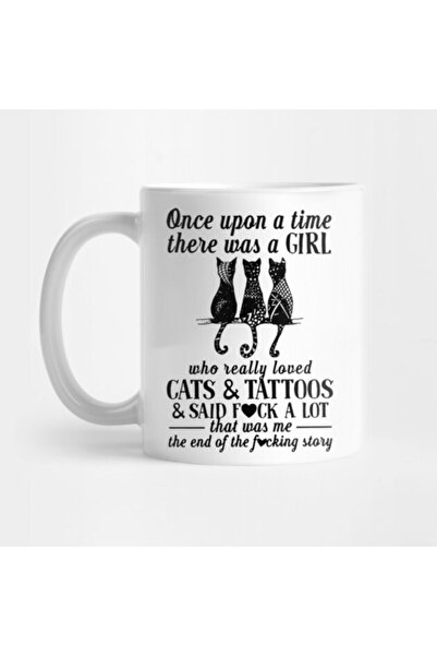 Pixxa فتاة تحب القطط والوشم وقلت Fck A Lot Kedi Mug Cup