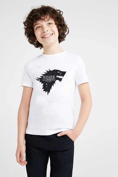 QIVI Tricou alb unisex pentru copii