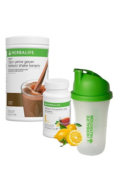 Herbalife Shake Çikolata 550 Gr + Çay Limon 50 Gr + Shaker
