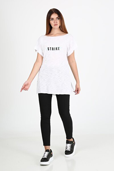 ALEXANDERGARDI Μπλουζάκι με στάμπα και σκισίματα στο πλάι (b21-32700)