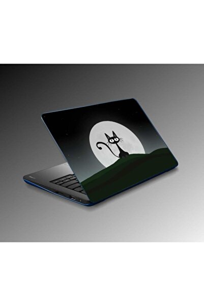 StickerArt Laptop Sticker Notebook Pc Kaplama Etiketi Black Cat