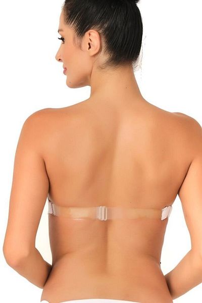 Emay Korse Sutien fără bretele alb 701 transparent spate