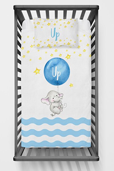 Homamia Baby Bedspread Blue Bubble Elephant