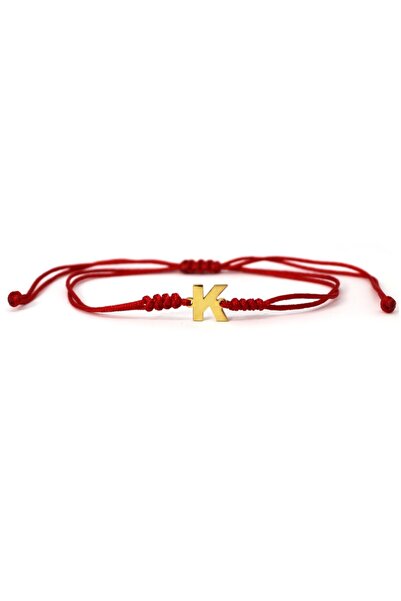 alberaccessories 925 Ayar Gümüş Tasarım 14 K Gold Kaplama Örgü K Harfi Ip Şan...