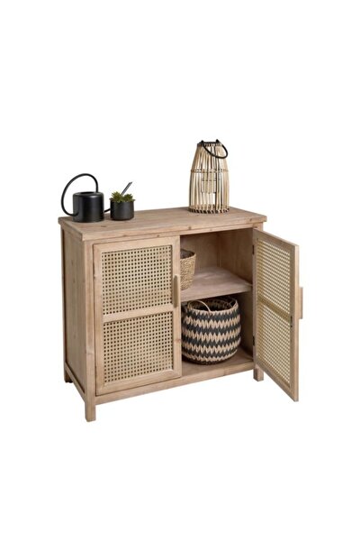 EnsaMobilya Ensamo E-5 Ahşap Hasırlı Dolap