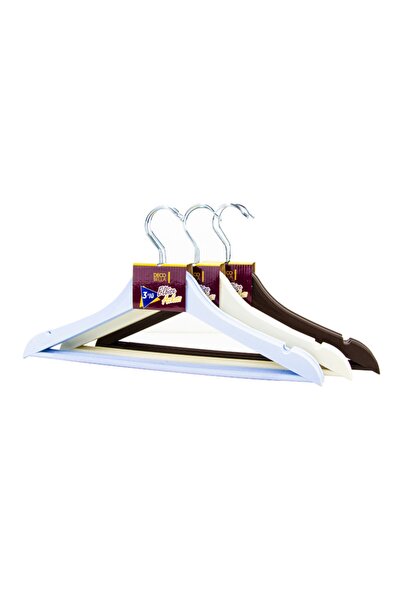 Regron شماعات ملابس بلاستيكية ذات مظهر خشبي مكونة من 3 قطع