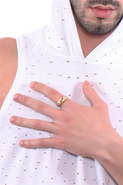 LABALABA Erkek Altın Renk Kaplama Ayarlanabilir Kartal Pençesi Yüzük