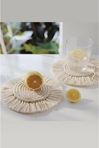 angeldesign 6 Decorative Macrame Cups and Candle Pads - Gift