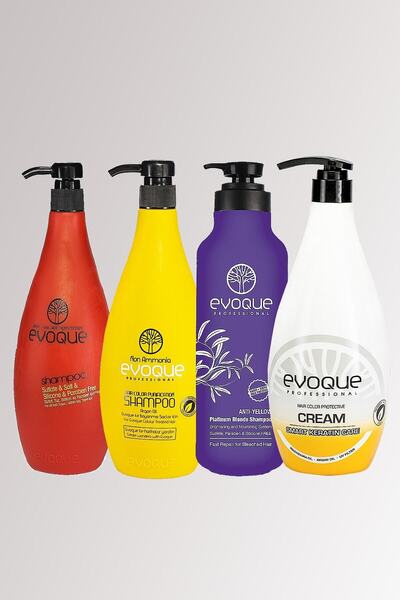 Evoque Sulfate-Free Shampoo + Ammonia Series Shampoo + Anti Silver + Keratin ...