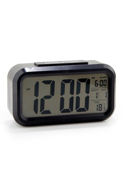 Genel Markalar Işık Sensörlü Termometreli Alarmlı Dijital Masa Saati Pil Hediye