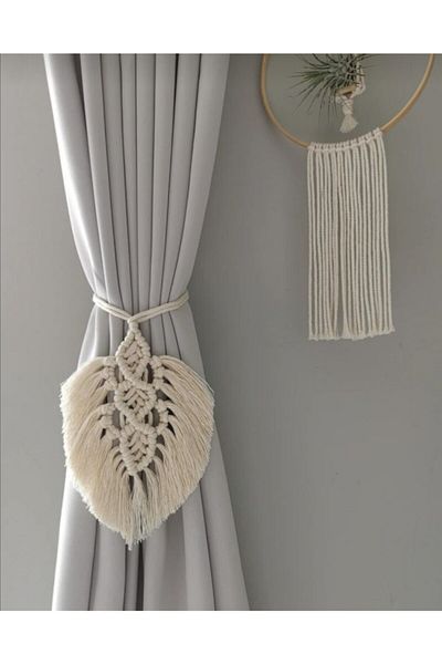 Foksan Deri Macrame Curtain Tie with Wall Ornament Gift