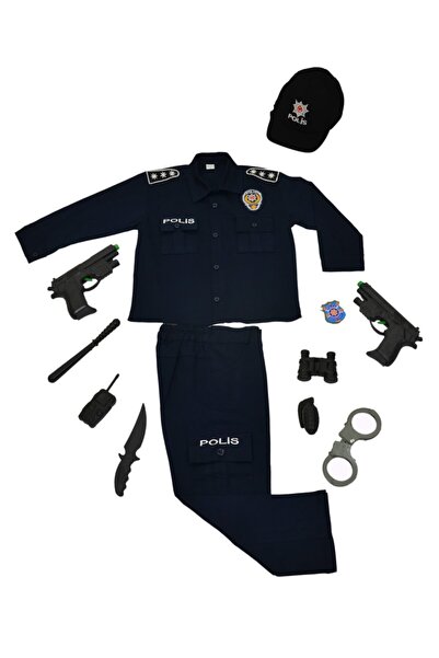 Liyavera Unisex Türk Çevik Kuvvet Polis Kostümü Çocuk Kıyafeti 2
