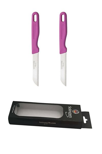 Solingen Pembe Mat Delikli 2'li Meyve Sebze Bıçağı