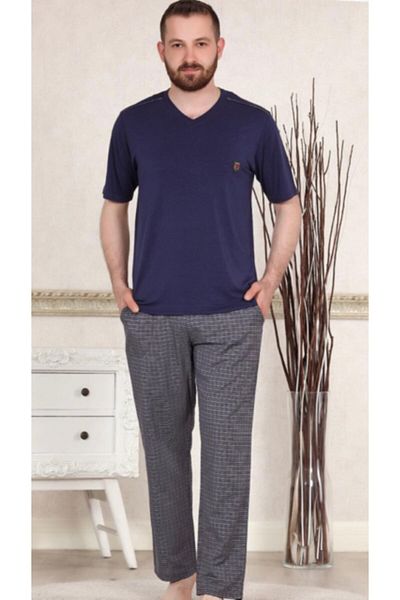Pelin Pijama Pelin Men's Pajama Set - 902- Navy Blue
