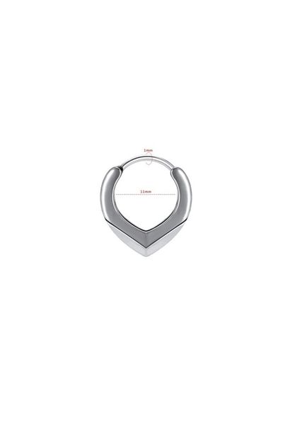 northstarshop Classic Flat Triangle Hoop Snap Biker 316l Steel Earring Single