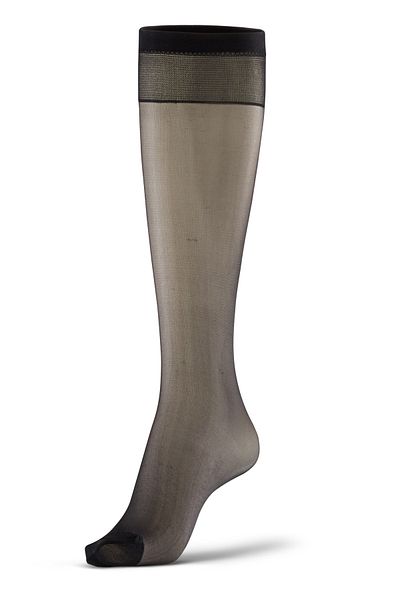 Bonny Silver Odor-Free Knee-Length Thin Black Silver Socks