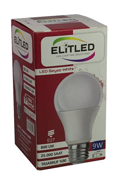 ELİTLED Elit Led 9w Led Ampul Beyaz Işık 800 Lümen - 25.000 Saat - % 90 Tasarruf