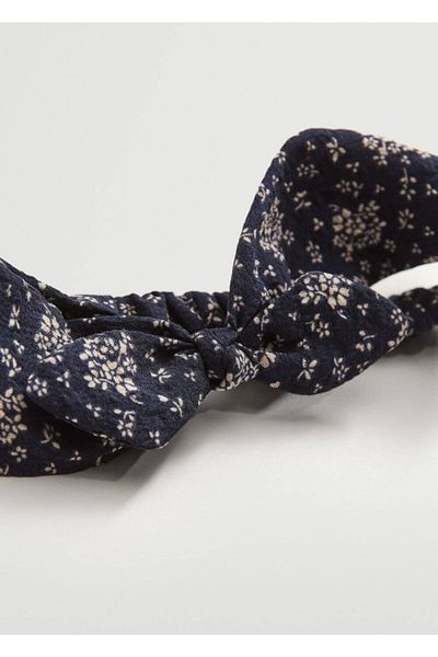 MANGO Kids Children's Navy Blue Floral Patterned Hair Band