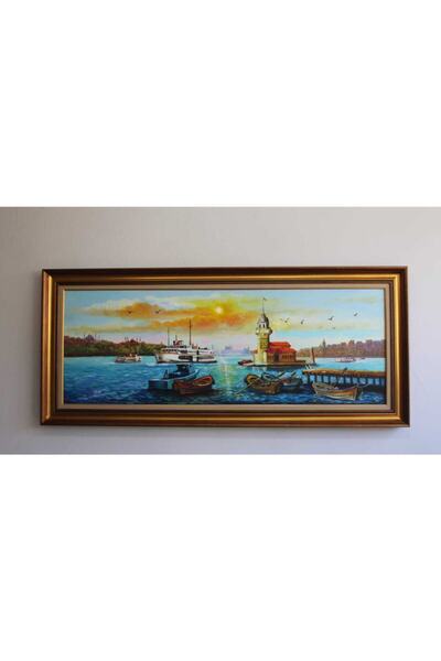 Asmin Sanat Evi Istanbul Manzara Orijinal Yağlı Boya 60 X 135