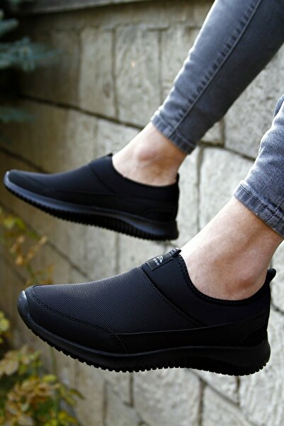 RavenShoes أسود - حذاء Raven Shoes صيفي بدون أربطة حذاء رياضي خفيف الوزن