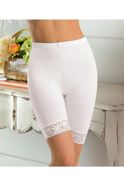 Derya Kurşun Lace Leg Women's Over-the-Knee Leggings 415 - White, Standard