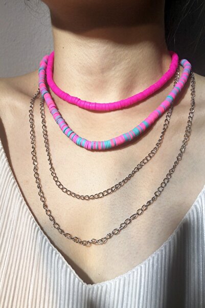 Karlay مجموعة قلادة فيمو ملونة للنساء مكونة من قطعتين