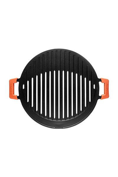 Lava Cast Iron Barbecue Grill with Double Silicone Handles Diameter 37 Cm Round Model