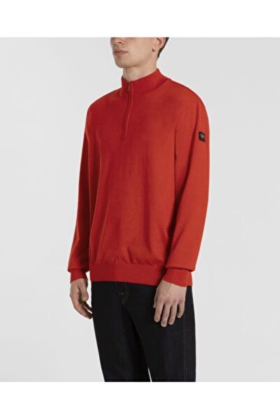 PAUL&SHARK Men's Red Men's Knitted Sweater C.w.wool