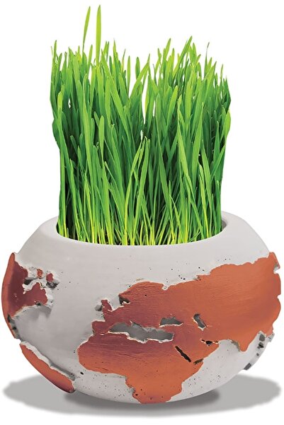 Süs ağacı Çimli Beton Saksı Boyama Seti Dünya Model Saksı -dıy Kendin Boya Çi...