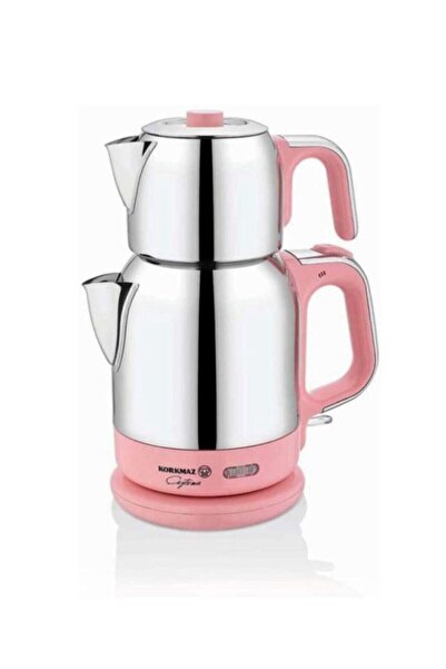 KORKMAZ A331-04 Çaytema 1600 W Pembe Krom Çelik Çay Makinesi 10026