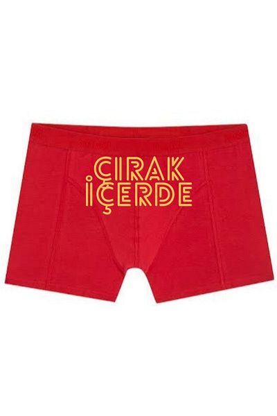 BoxerMasters Boxeri pentru bărbați - roșu galben cu imprimeu ucenic