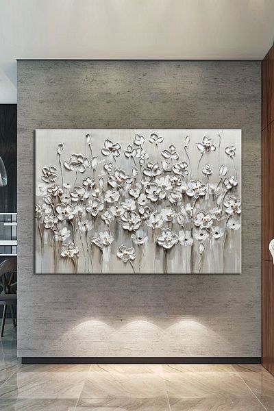 Morfil Sanat Atölyesi Διακοσμητικός πίνακας σε καμβά Cold Flowers