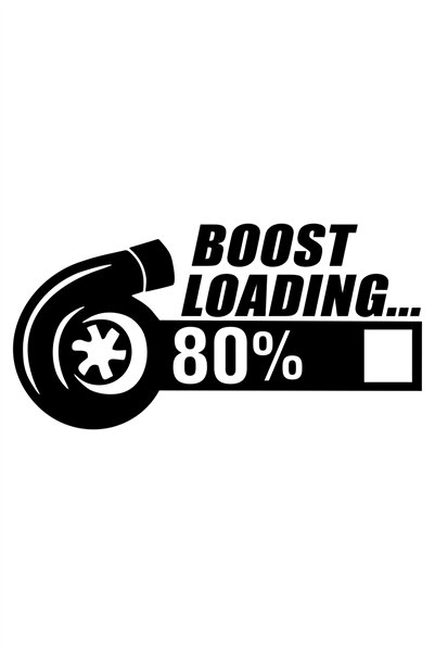 Quart Aksesuar ملصق زجاجي للسيارة Boost Loading باللون الأسود مقاس 15 × 7.5 سم