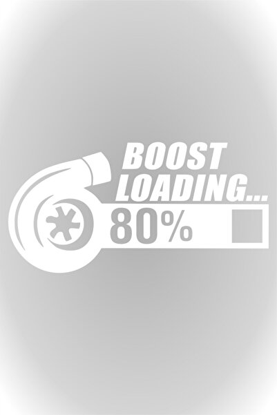 Quart Aksesuar Boost Loading Auto Sticker Car Glass Sticker White 25 X 13 Cm