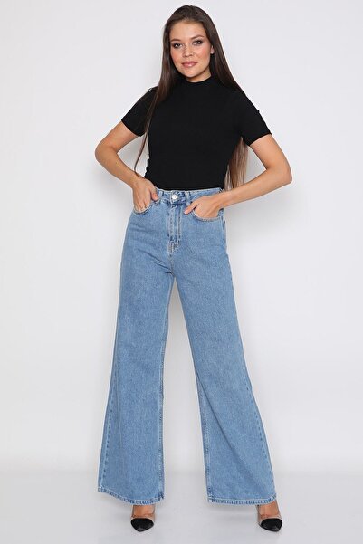 Ramrod Ženske S.o.l.m.a.z plave Sa likrom široke jeans pantalone (super visoke)