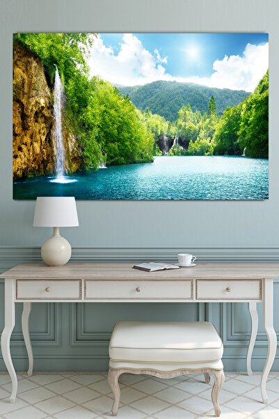 Morfil Sanat Atölyesi Jezero Šuma Vodopad Priroda Pejzaž Slika na platnu