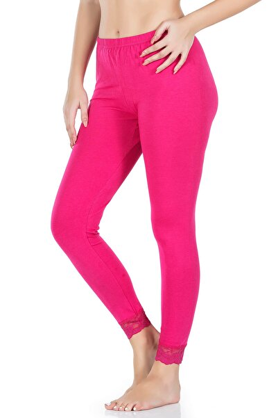 Derya Kurşun Paça Dantelli Uzun Kadın Tayt 413