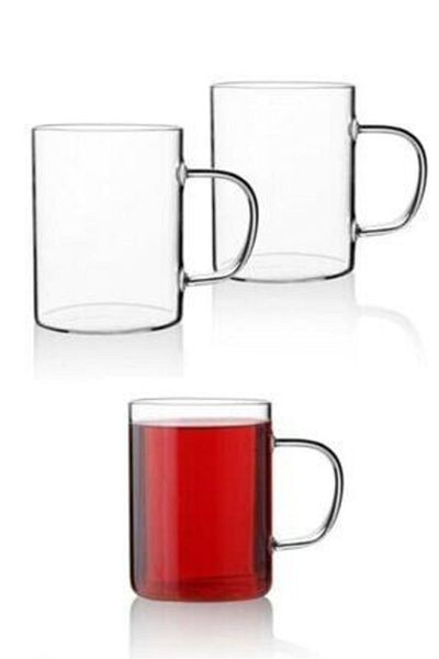 MİEN 220ml Set of 3 Borosilicate Glass Mug for Tableware and Kitchen - Tea Cup