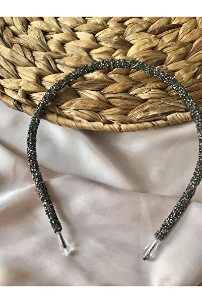 TakıByBegüm Füme Renkli Simli Taç