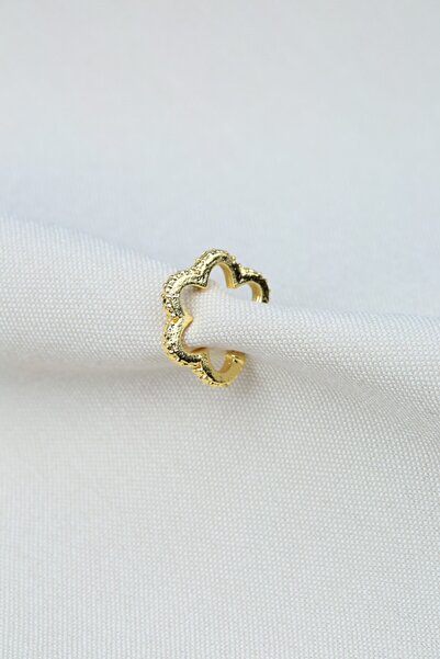 Vilma Aksesuar Gold Yonca Kıkırdak Sıkıştırmalı Küpe