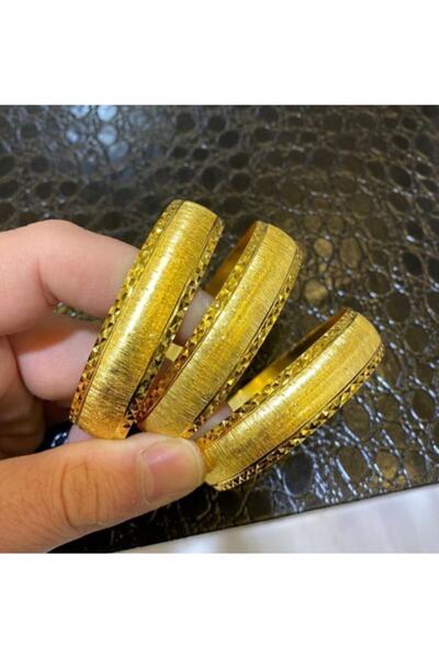 barisiva gold 22 Ayar Altın Kaplama Kadın 1,5 Cm Eninde Bilezik Modeli Adet F...