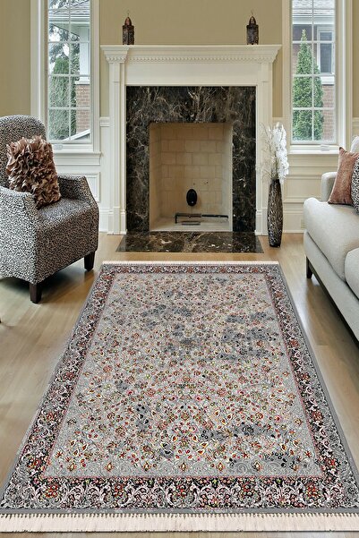 Modern home Klasik Vintage Püskül Detaylı Dijital Baskı Antibakteriyel Halı