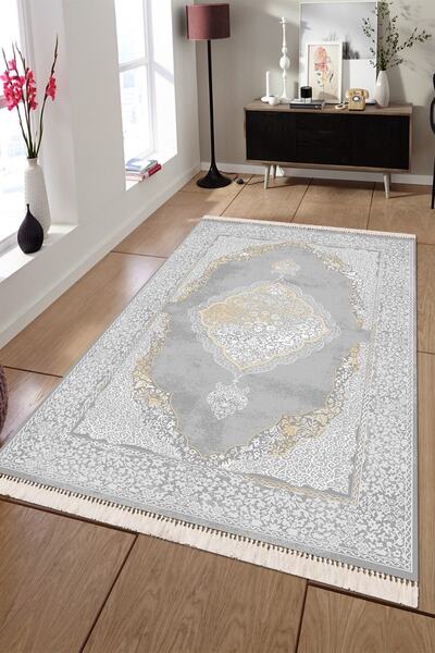 Modern home Klasik Motifli Püskül Detaylı Dijital Baskı Makinada Yıkanabilir ...