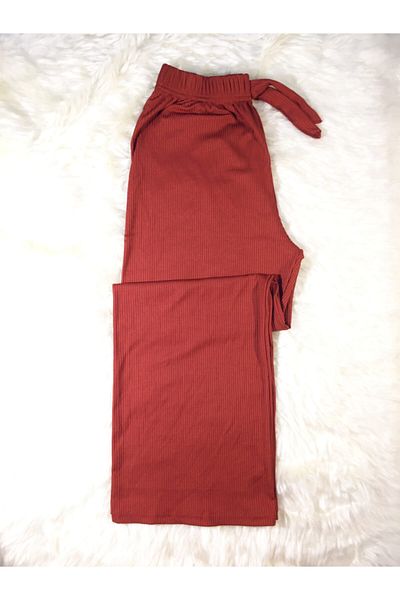 Altınay Flared Leg Pocketless Viscose Women's Pajama Bottoms Is2