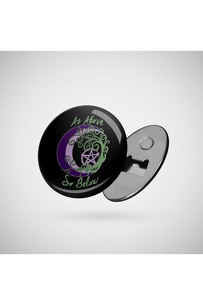 Fizello Wiccan Pagan Witch Tree of Life, as Above, so Below Art, Pentacle Opener