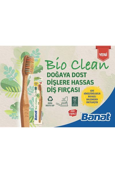 Banat Bio Clean Natural Friendly Handle Soft Toothbrush