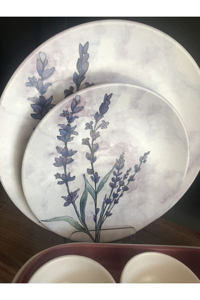 Keramika 20 Piece Breakfast Set Purple Flower