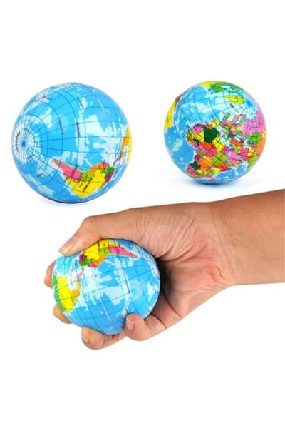 EMR Oyuncak Soft Stress Ball with World Image (2 Pieces)