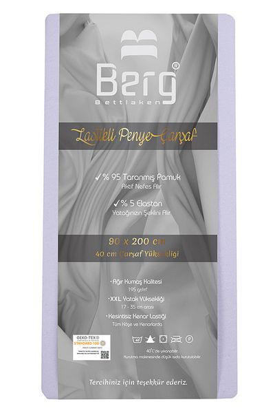 Berg Bettlaken 90x200 35 cm Height Elastic Luxury Combed Cotton Bed Sheet Lilac Luxury Fitted Sheet Cotton